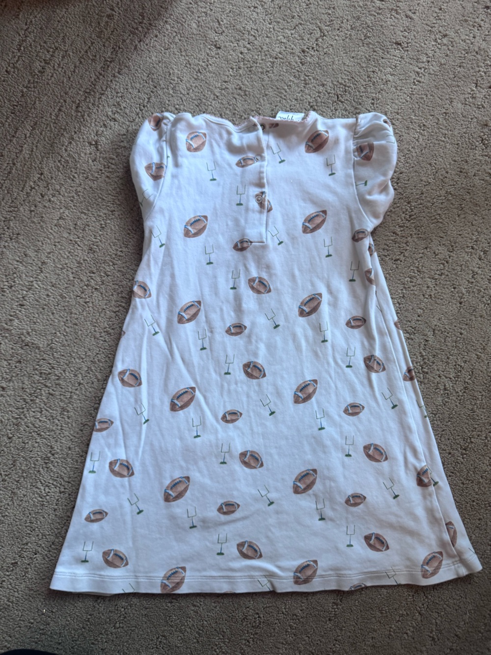 White Kids Football-Print Nightgown
